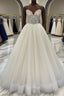 Light champagne tulle long Formal Prom dress, tulle evening dress