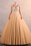 Light Orange Quinceanera Dresses Beaded Appliques A-line Tulle Long Ball Gowns Prom Dresses