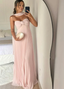 Light Pink Strapless Chiffon Long Formal Prom Dresses Formal Evening Party Dresses