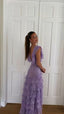 Lilac Lace Long Formal Prom Dresses Formal Evening Gown Party Dresses