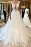 Long A-Line Sweetheart Floral Lace Tulle Wedding Dress