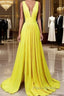 Long Chiffon V-Neck Split Bridesmaid Dresses