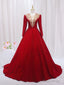 Long Sleeve Beading Prom Dress