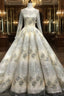 Long Sleeve Luxury Diamond Sparkly Wedding Dresses Formal Prom Dresses