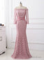 Long Sleeves Lace Criss-Cross Mother of The Bride Dresses