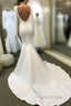 Long Sleeves Satin Wedding Dresses Mermaid Open Back