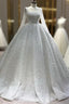 Long Sleeves Sequin Pattern Ball Gown Wedding Dresses