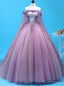 Looking For Gorgeous Purple Ball Gown Tulle Appliques Off the Shoulder Quinceanera Dress