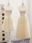 Lovely Tulle Light Champagne Bridesmaid Dress, Long Party Dress