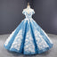 Luxurious Ball Gown Off-the-shoulder Appliques Sequin Prom Dresses