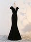 Mermaid Black Satin Prom Dress