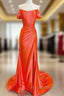 Mermaid Orange Off The Shoulder Dresses