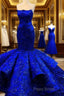 Mermaid Ruffles Strapless Sequins Pattern Dresses