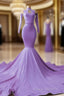 Mermaid Satin Cold Shoulder Formal Prom Dresses