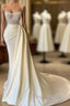 Mermaid Satin Spaghetti Strap Sweetheart Sequined Beaded Long Formal Prom Dresses Gorgeous Evening Dresses