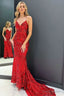 Mermaid Sequins Long Prom Dress with Sweep Train