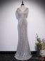 Mermaid Sequins V-neck Beading Prom Dress