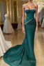 Mermaid Strapless Floor-length Sleeveless Open Back Formal Prom Dress