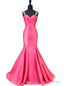 Mermaid Sweetheart Beaded Crystals Backless Hot Pink Prom Dress