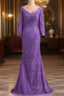 Mermaid V Neck 3/4 Length Sleeve Lace Floor Length Mother Of The Bride Dresses