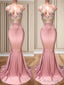Mermaid V-neck Appliques Lace Sweep Train Charmeuse Dress