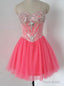 Mini Party Dress Lace Homecoming Dresses Short Prom Dresses Watermelon Prom Dresses