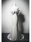 Modern White Mermaid Satin Off the Shoulder Wedding Dress