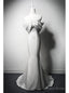 Modern White Mermaid Satin Off the Shoulder Wedding Dress