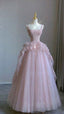 Modest Ball Gown Straps Pink Tulle Formal Prom Dresses 22Th Birthday Outfit