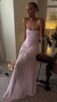 Modest Mermaid Pink Long Formal Prom Dresses Formal Graduation Party Dresses Formal Evening Dresses