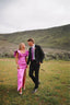 Modest Square Neckline Pink Long Formal Prom Dresses Formal Evening Gown