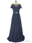 Mother Of The Bride Dresses with Short Sleeve A Line Cap Sleeves