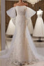 Off The Shoulder Lace Trumpet Mermaid Wedding Dresses With Bow