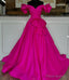 Off the Shoulder Long Prom Dress with Bow