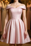 Off The Shoulder Pink Homecoming Dresses Short Formal Prom Dresses, Off Shoulder Graduation Dresses, Formal Dresses, Evening Dresses