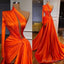 One Shoulder Prom Dress, Pleats Evening Dress