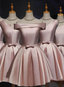 Pink Off Shoulder Homecoming Dresses, Pink Party Dresses , Cute Satin Dresses