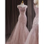 Pink Shiny Tulle Mermaid Formal Prom Dresses Fairy Formal Evening Dresses