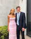 Pink Spaghetti Straps Pleated Long Party Dresses Wedding Guest Dresses