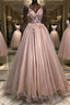 Pink sweetheart tulle lace long Formal Prom dress pink tulle formal dress