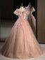 Pink Tulle Off the Shoulder 3D Flower Quinceanera Dress