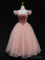 Pink tulle short prom dress pink tulle homecoming dress
