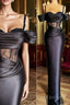 Plus Size Arabic Aso Ebi Black Lace Beaded Formal Prom Dresses Spaghetti Sheath Satin Formal Party Second Reception Gowns