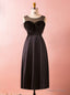 Plus Size Black Satin Short Little Black Prom Dress With Feather