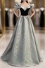 Pretty A Line Off The Shoulder Satin Long Evening Party Dresses Formal Prom Dresses