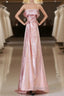 Pretty A Line Off The Shoulder Sequin Pink Long Formal Prom Dresses Evening Gowns