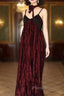 Pretty A Line Spaghetti Straps Burgundy Long Formal Prom Dresses Birthday Dresses For Women