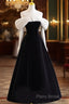 Pretty Ball Gown Off The Shoulder Black Velvet Formal Party Dresses Formal Prom Dresses With Flower