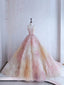 Pretty Ball Gown Sweetheart Pink Flowers Tulle Long Quinceanera Dresses Formal Short Sleeves Flowers Vestido De 15 Anos Sweet 16 Dresses