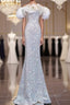 Pretty Mermaid Off The Shoulder Sequin Long Evening Party Dresses Formal Prom Dresses